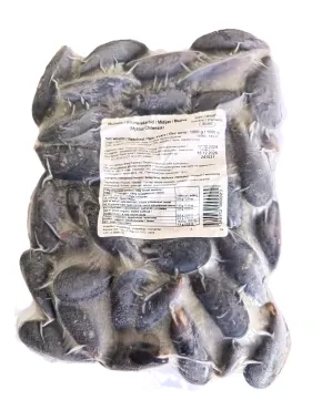 Čilinės midijos su kiautais, virtos, 40/60, 5*1kg, šaldytos
