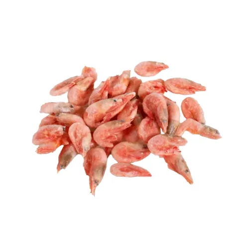 Šiaurinės dryžakojės krevetės 70-90/kg, su kiautu, virtos, 20% gl., 5 kg, šaldytos Šiaurinės dryžakojės krevetės 70-90/kg, su kiautu, virtos, 20% gl., 5 kg, šaldytos